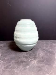 白青磁／器】大皿飾り皿盛皿花器京都陶芸家長谷川勇未使用共箱|mercari