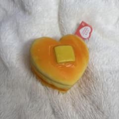 パンケーキ スクイーズ キーホルダー ハート ふわふわ チャーム付き かわいいのサムネイル