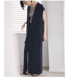 Collarless Twill Vest トゥデイフル　カラーレスツイルベストのサムネイル