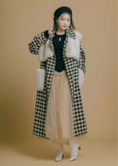 crayme Fur Mix Pranet Coat 千鳥柄 コート ファー - メルカリ