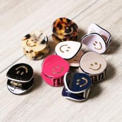 スマイル　ニコちゃん　ヘアクリップ　バレッタ　モカのサムネイル
