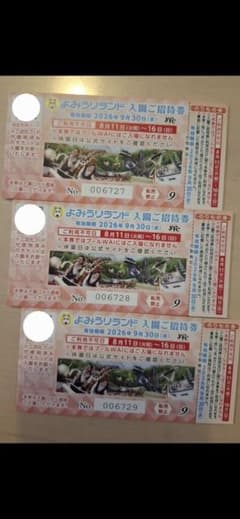よみうりランド 入園券3枚のサムネイル