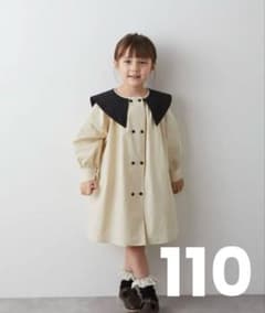 【♪様専用】riziere 110 ダブルボタンバイカラー襟ワンピースのサムネイル