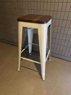 6脚在庫　ハイスツール(座面木製ウッド)ホワイトブレス　スツール/高さ760 6脚在庫 ハイスツール(座面木製ウッド)ホワイトブレス スツール/高さ