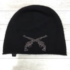 roar カシミア100％ スワロフスキー ビーニー ニットキャップ 黒 1