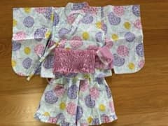 出品は7月22日まで。キッズ 浴衣ドレス セパレート 紫陽花柄のサムネイル