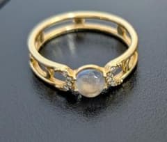 美品 STAR JEWELRY K18 ムーンストーン リング - メルカリ