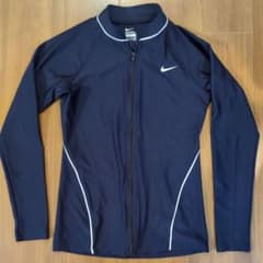 NIKE ガールズ ラッシュガード ジップアップ ネイビーのサムネイル