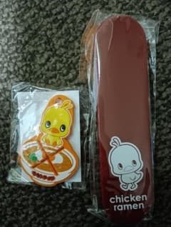 チキンラーメン箸とひよこストラップセットのサムネイル