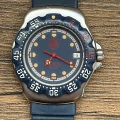 稼働 TAG HEUER プロフェッショナル WA1210 ネイビー ベルト破損
