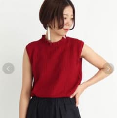 Dot&stripes ×AMOSSAすかし 衿フリルノースリ プルオーバーのサムネイル