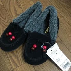 新品未使用タグ付き 女の子 モカシン 黒 18センチのサムネイル