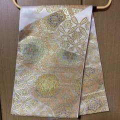 正絹 袋帯 金糸 華紋 七宝繋ぎ文様 正絹 袋帯 金糸 華紋 七宝繋ぎ文様 - メルカリ