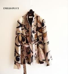 美品★エミリオプッチPUCCI★ウールプッチ柄★中綿入り ジャケットコート 40のサムネイル