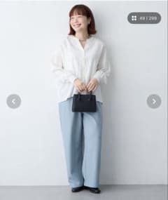 anyfee とろみツイルイージーパンツ　LL1 ワイドパンツのサムネイル