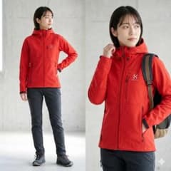 HAGLOFS ホグロフス ソフトシェルジャケット 登山 Sサイズ相当 レッド HAGLOFS ホグロフス ソフトシェルジャケット 登山 Sサイズ相当 レッド