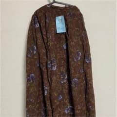 花柄　ロングスカート　古着　ブラウン　茶色のサムネイル