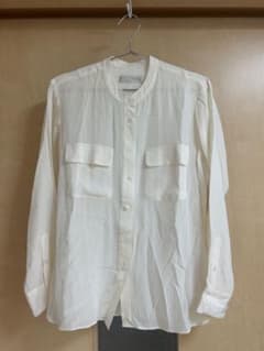 Maker's Shirt 鎌倉 バンドカラーシャツ ホワイト 長袖のサムネイル