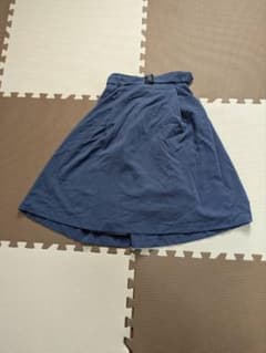 ベルト付き フレアスカート ブルーのサムネイル