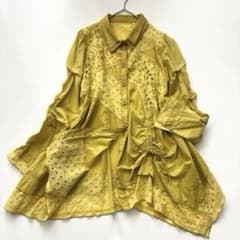 【ぴーち】エイココンドウ　レース切替 アシンメトリーシャツチュニック ぴーち様専用】エイココンドウ レース切替 アシンメトリーシャツ