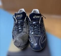 わ*ん様 定価27500円 ASICS オーダースパイク ネイビー 野球 - メルカリ