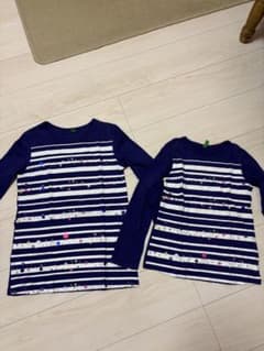お揃い　✴︎ネイビー ストライプ 長袖Tシャツ2枚セット✴︎120と150のサムネイル