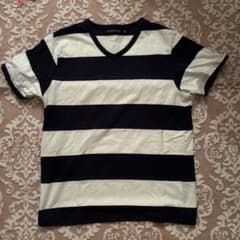 (NEVER)Acquiesce ストライプ Tシャツ Mサイズのサムネイル