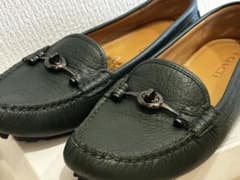 coach コーチ ダークグリーン レザー ローファー - メルカリ