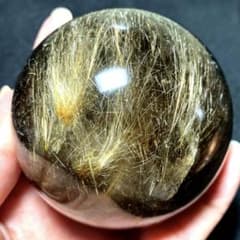 超絶綺麗✨70mm ゴールドルチルクォーツ　丸玉　スフィア　金針水晶のサムネイル