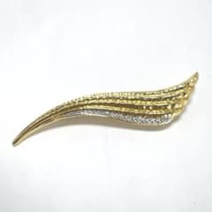 極美品 BALMAIN クリスタル ゴールド ブローチ