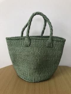 オシャレかごバッグ 黄緑のサムネイル