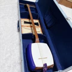 三味線 銀河印 3弦 約100cm にちわ印 撥 ハードケース付き 和楽器