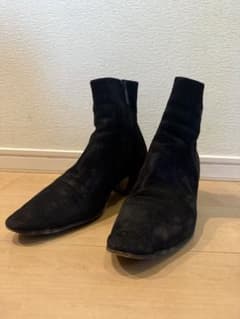か*い様 Saint Laurent スエード サイドジップブーツ ブラック 4のサムネイル