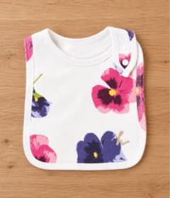 新品 hakka baby スタイ よだれかけ 花柄　スミレ　ピンクのサムネイル