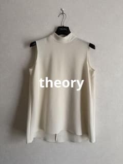 theory モックネックノースリーブドレープブラウス Aライン Sサイズ 