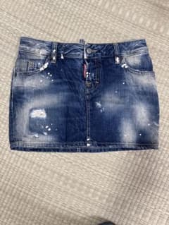 DSQUARED2 デニムミニスカート ペイント加工のサムネイル