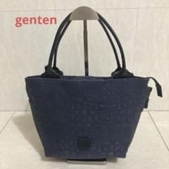 genten ゲンテン トートバッグ トワル カットワーク ネイビー - メルカリ
