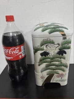 レトロ 骨董 松竹梅 鶴絵柄 四段重箱 陶器製 松月 - メルカリ