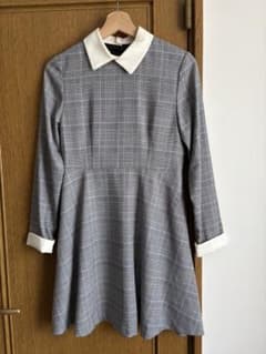 グレンチェック柄 長袖ワンピース S/160のサムネイル