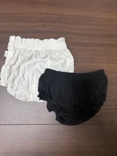 ベビー ブルマ 2枚セット ホワイト ブラックのサムネイル