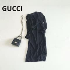 希少⭐️GUCCI グッチ ワンピース ドレス フォーマル 無地 とろみ素材
