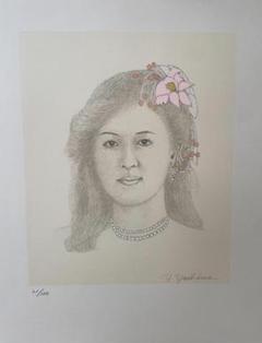 八島義郎 芸術家 宗教家 リトグラフ 版画 乙女の夢 美品 貴重