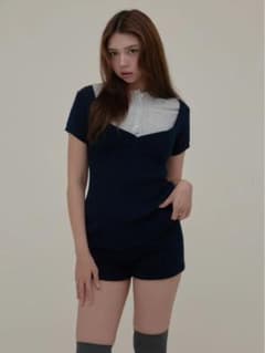 ANDMARY Mimi girls shirt set up NAVYのサムネイル