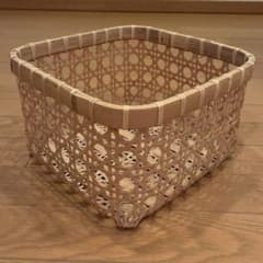 【国産真竹】【新品】竹細工 八つ目編み 角かご バスケットのサムネイル