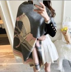 新品 ストール ショール マフラー カシミヤ ブランケット グレー カシミアのサムネイル