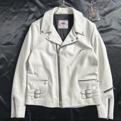 極美品 40サイズ JAMES GROSE ダブルライダース ホワイト - メルカリ