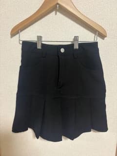ブラック プリーツ ミニスカート キュロットのサムネイル