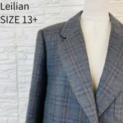 Leilian レリアン テーラードジャケット チェック柄 グレー系 13+のサムネイル