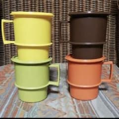【未使用】タッパーウェア　TUPPERWARE  スタッキングマグ４個　各色一個のサムネイル