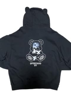OPENYARD OY クマプリント ジップアップパーカー